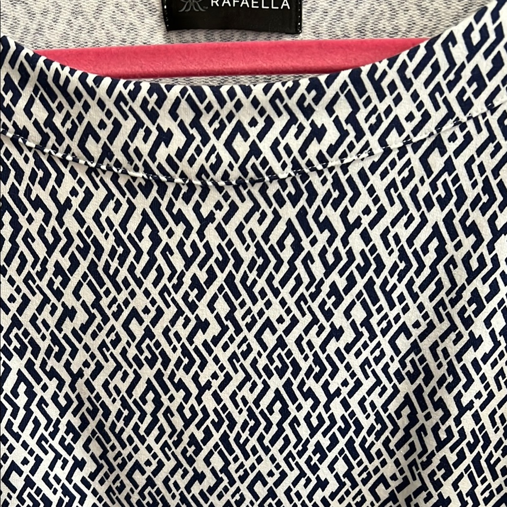 Rafaella Navy and White 3/4 Sleeve Sweatshirt - Picture 5 of 5